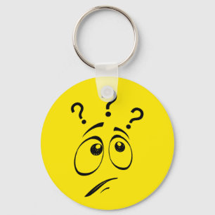 Confused Yellow Face Key Ring