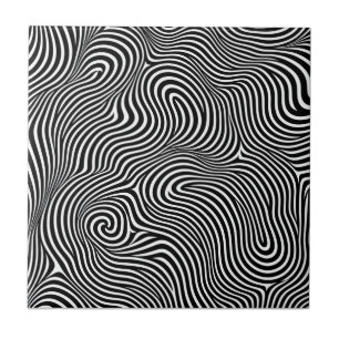 confusing hypnotic lines pattern black white swirl tile