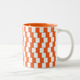 Confusing lines Orange Two-Tone Coffee Mug