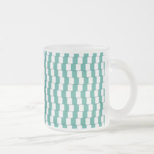 Confusing lines turquoise frosted glass coffee mug