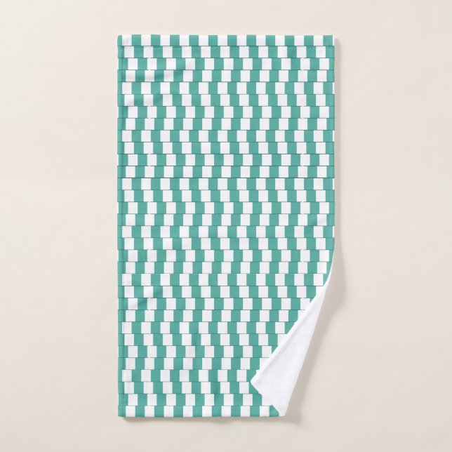 Confusing lines turquoise hand towel (Hand Towel)