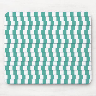 Confusing lines turquoise mouse mat