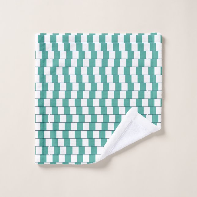 Confusing lines turquoise wash cloth (Wash Cloth)