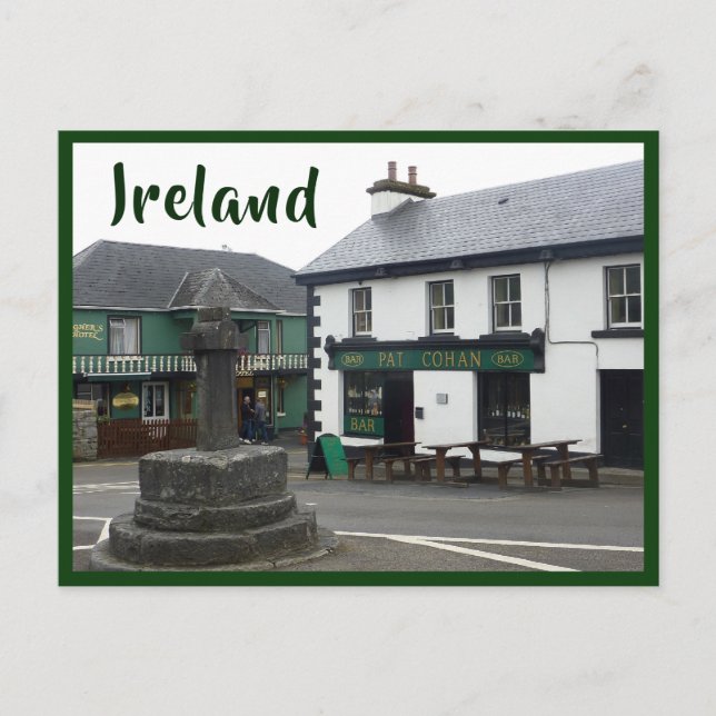 Cong (Quiet Man) Village Square with text Postcard (Front)