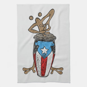 Conga Coqui Taino Tea Towel