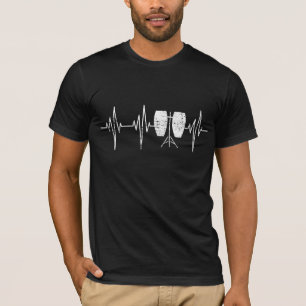 Conga Drum - Distressed Conga Drummer Heartbeat T-Shirt
