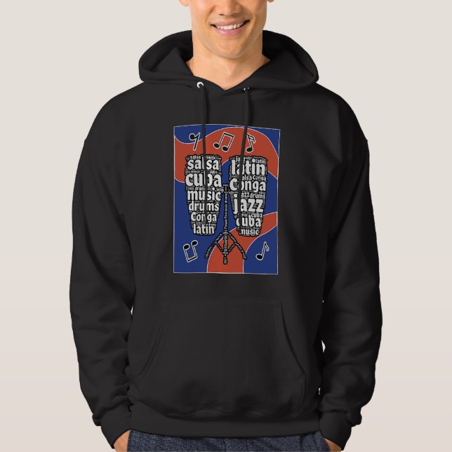 Conga drum musical instrument profesionales Cuba Hoodie (Front)