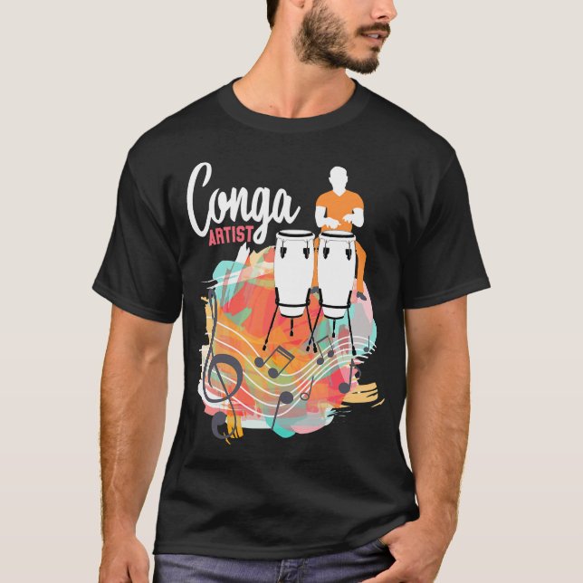 Conga drum t-shirt Cuba Music tumbadora Drummer gi (Front)