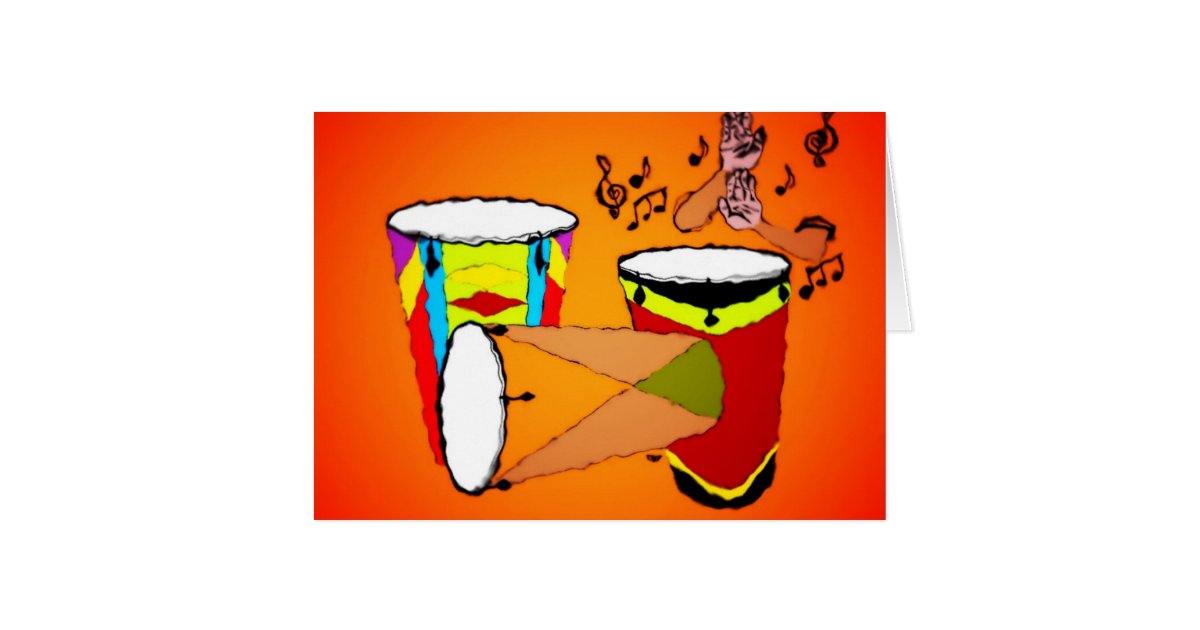 Conga Drums Card Zazzle.co.uk