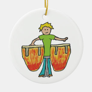 Conga Drums Ceramic Tree Decoration