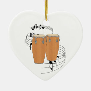 Conga Drums Ceramic Tree Decoration