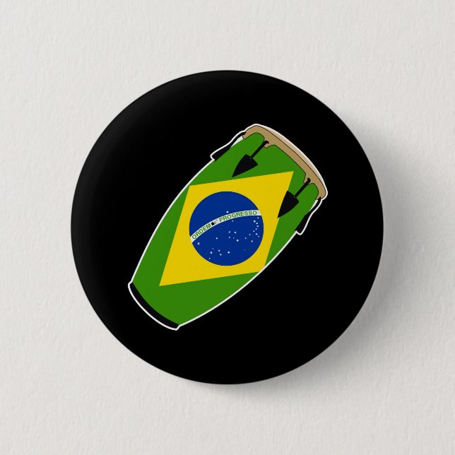 Conga Flag Brazil 6 Cm Round Badge (Front)