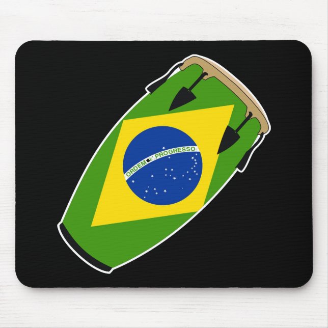 Conga Flag Brazil Mouse Mat (Front)