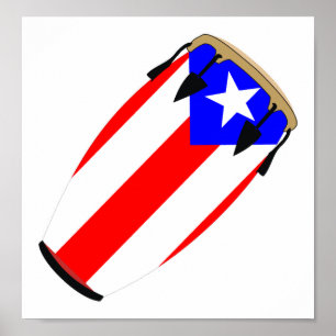 Conga Flag Puerto Rico Poster
