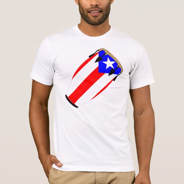 Conga Flag Puerto Rico T-Shirt (Front)