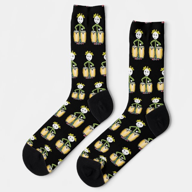 Conga Playing Stickman Socks (Left)