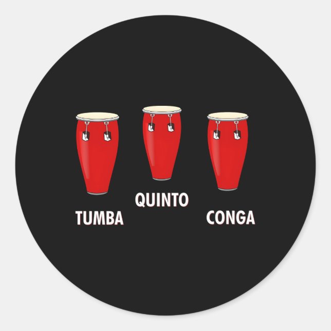 Conga Quinto Tumba Classic Round Sticker (Front)