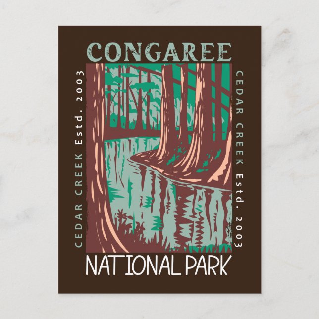 Congaree National Park Cedar Creek Vintage  Postcard (Front)