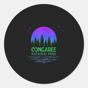 Congaree national park colourful gradient souvenir classic round sticker