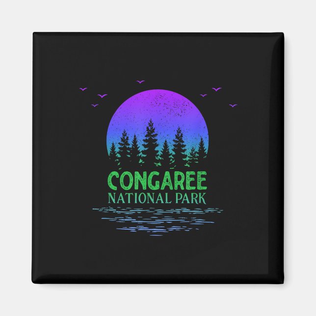 Congaree national park colourful gradient souvenir magnet (Front)