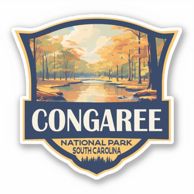Congaree National Park Illustration Travel Vintage (Front)