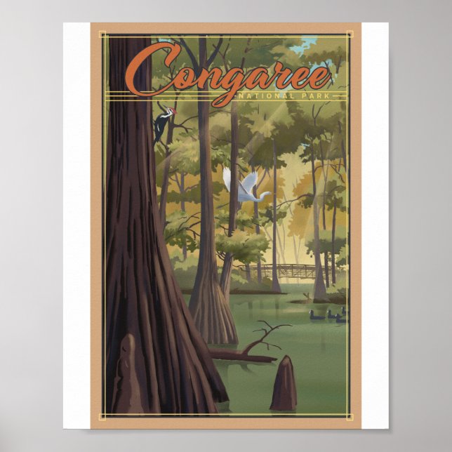 Congaree National Park Litho Artwork Poster (Front)