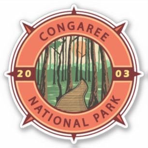 Congaree National Park Retro Compass Emblem