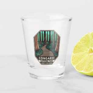 Congaree National Park Retro Emblem Shot Glass