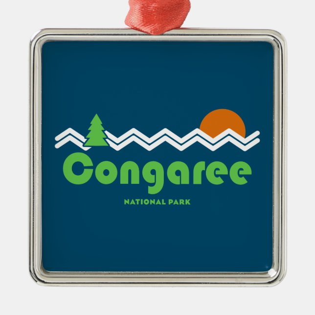Congaree National Park Retro Metal Tree Decoration (Front)