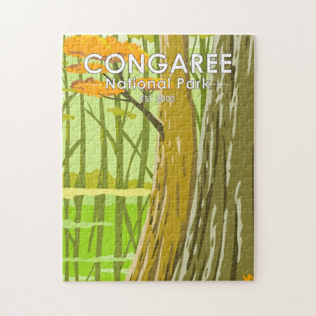 Congaree National Park South Carolina Art Vintage Jigsaw Puzzle (Vertical)