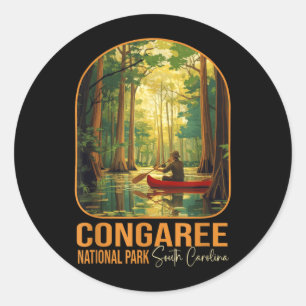 Congaree National Park South Carolina Hiking Classic Round Sticker