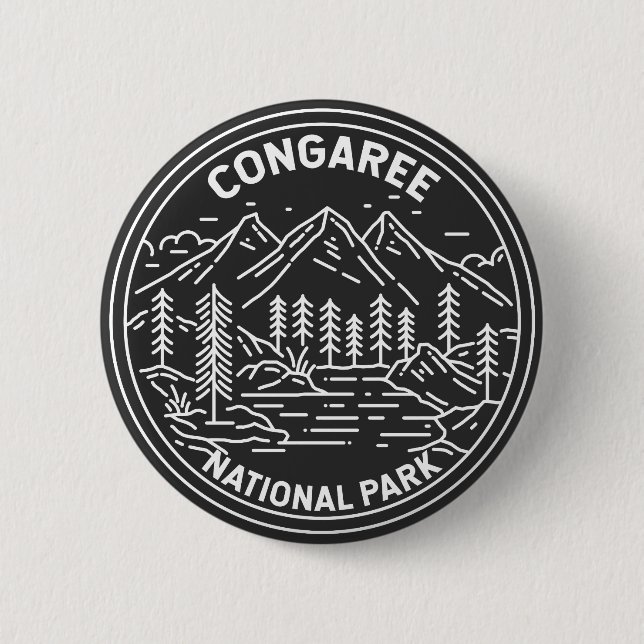Congaree National Park South Carolina Monoline   6 Cm Round Badge (Front)