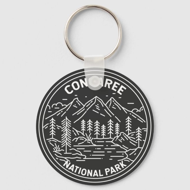 Congaree National Park South Carolina Monoline   Key Ring (Front)