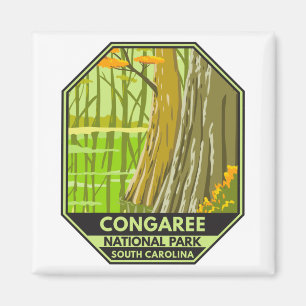 Congaree National Park South Carolina Retro Magnet
