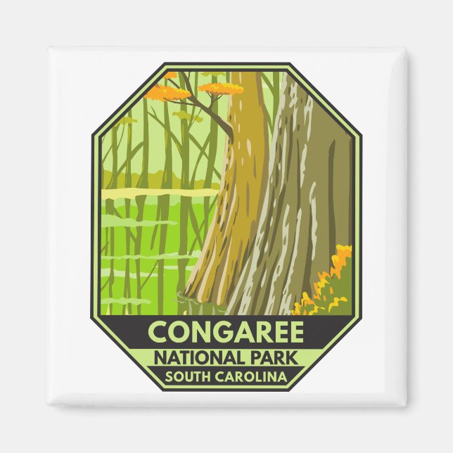 Congaree National Park South Carolina Retro Magnet (Front)