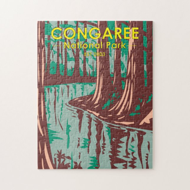 Congaree National Park South Carolina Vintage Jigsaw Puzzle (Vertical)