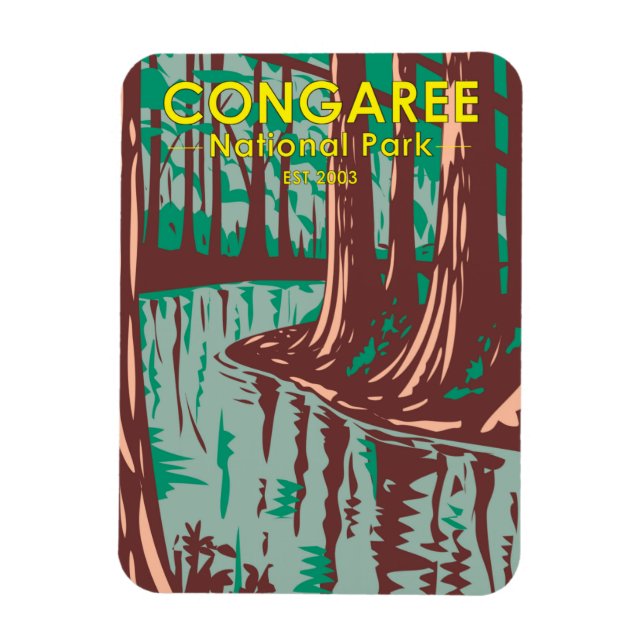  Congaree National Park South Carolina Vintage Mag Magnet (Vertical)