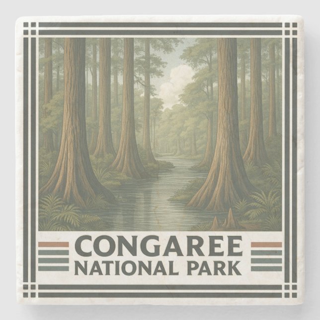 Congaree National Park Stone Coaster (Front)