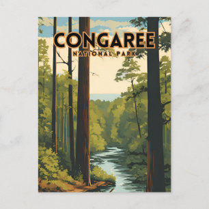 Congaree National Park Traditional Travel Poster Postcard