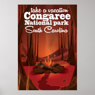 Congaree National park travel poster