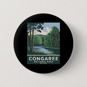 Congaree National Park Vintage Camping Hiking Men 6 Cm Round Badge