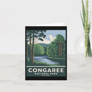 Congaree National Park Vintage Camping Hiking Men Card