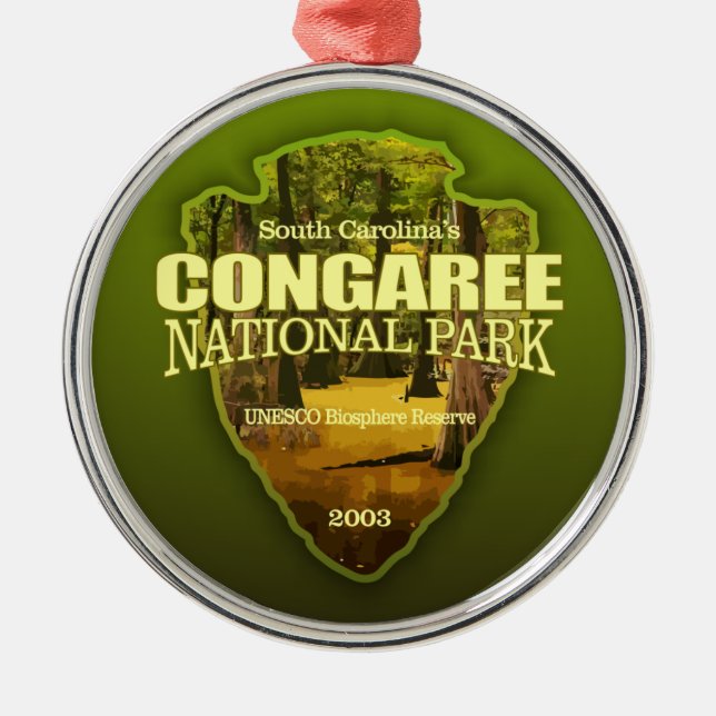 Congaree NP (arrowhead) Metal Tree Decoration (Front)