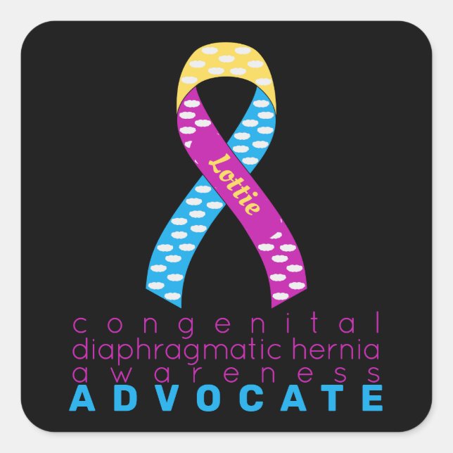 Congenital Diaphragmatic Hernia Advocate Black Square Sticker (Front)