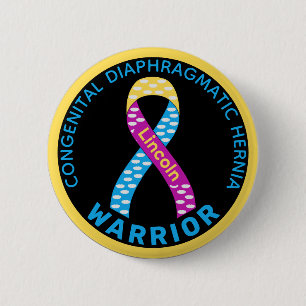 Congenital Diaphragmatic Hernia Warrior Black 6 Cm Round Badge