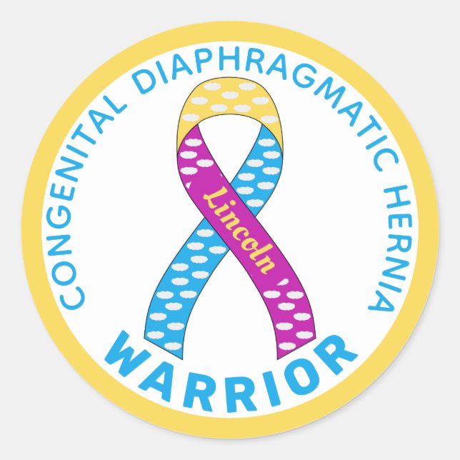 Congenital Diaphragmatic Hernia White Classic Round Sticker (Front)