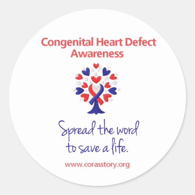 Congenital Heart Awareness Stickers (Front)