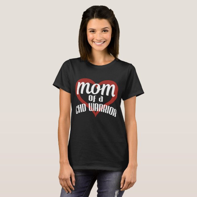 Congenital Heart Defect Awareness Mum T-shirt CHD (Front Full)