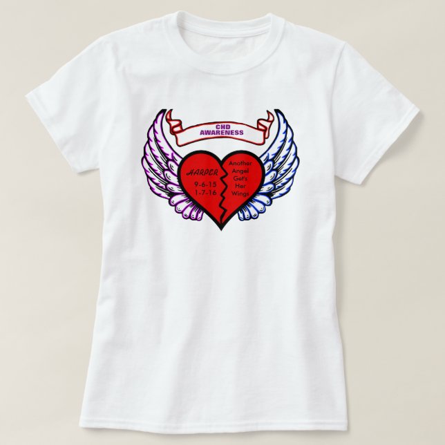 Congenital Heart Defect Awareness Remembrance T-Shirt (Design Front)