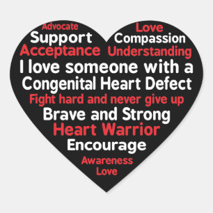 Congenital Heart Defect Awareness Week Support Heart Sticker